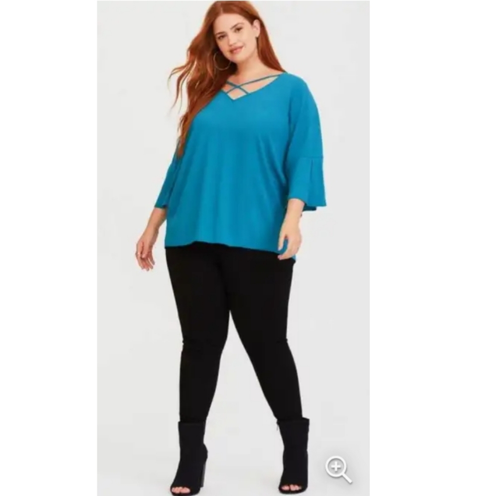 🔥 Torrid Teal Blouse - Picture 3 of 9